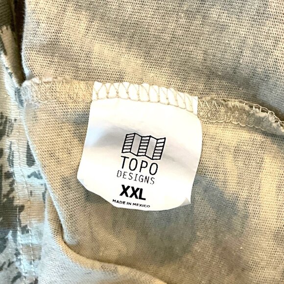 Topo Designs Splintered Print Label Long Sleeve Tee Shirt Green Size 2XL XXL - Picture 8 of 9